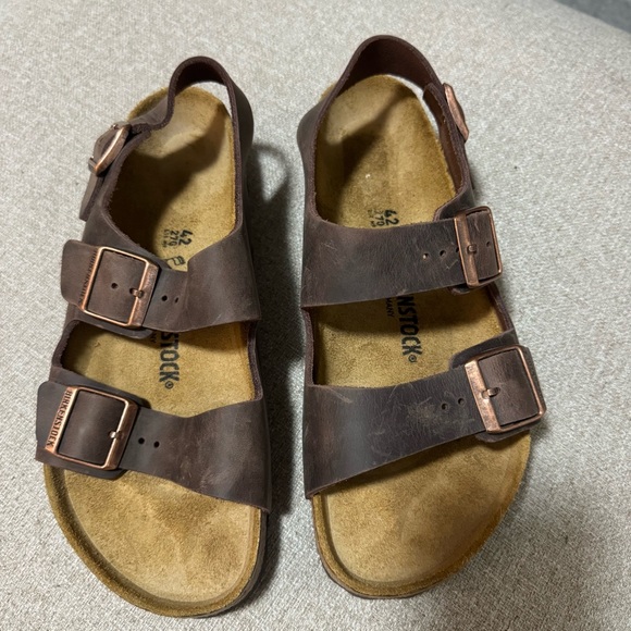 NWOB Birkenstock Milano Sandals Havana Brown Men's Size Size 42 or Size 9